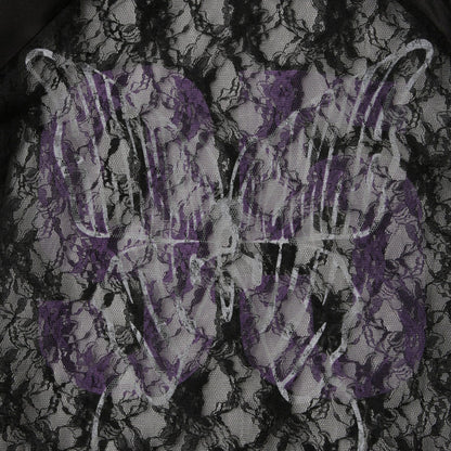 ANNA SUI NYC BUTTERFLY PRINT GAME SHIRT アナスイ エヌワイシー バタフライプリントゲームシャツ 15213296【レディース ゲームシャツ レース素材 ナンバリングプリント 蝶モチーフ スポーティ 25FW】