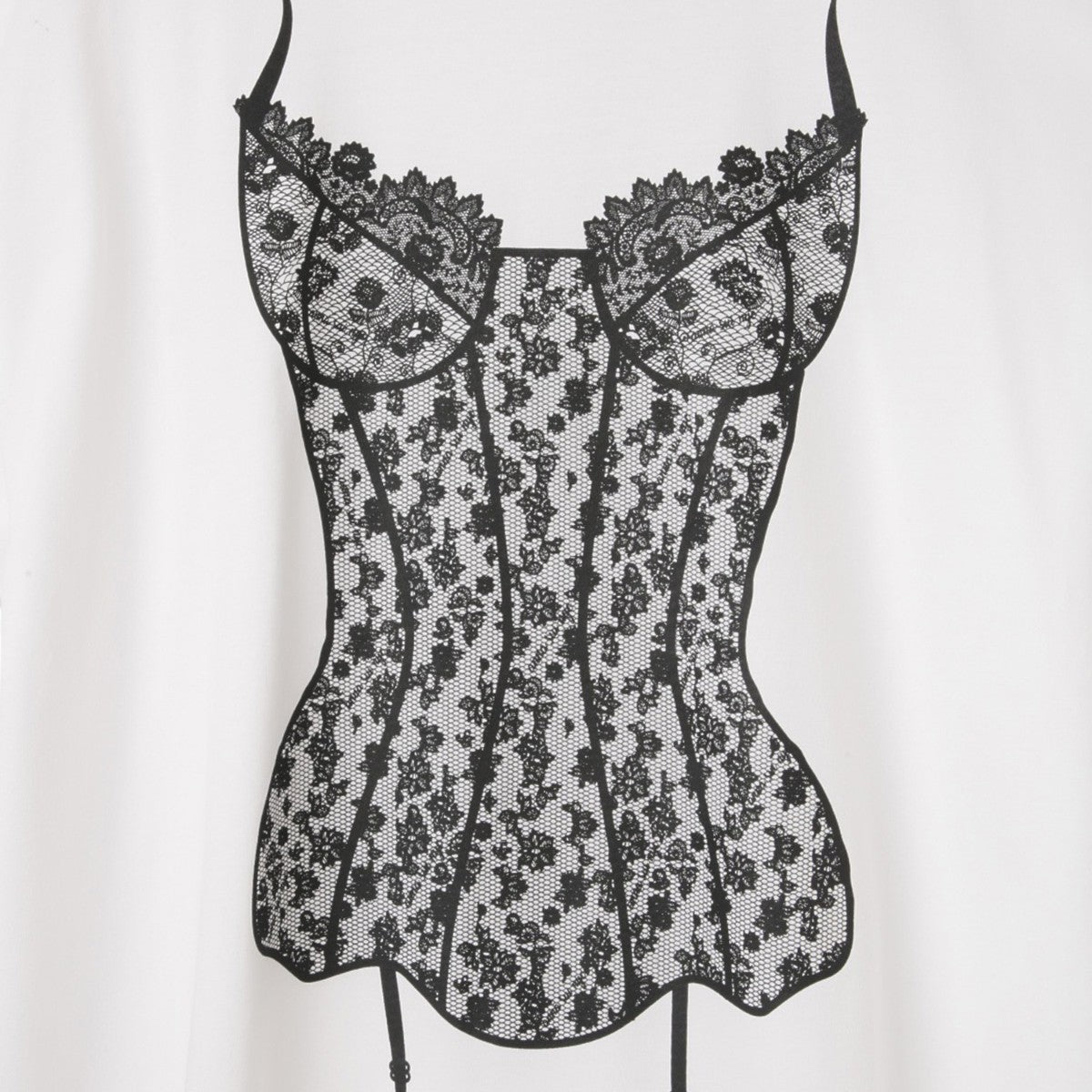 ANNA SUI NYC LINGERIE PRINT BIG T-SHIRT アナスイ エヌワイシー ランジェリープリントBIG Tシャツ 15213300【レディース 半袖Tシャツ フロントプリントプリント ビッグシルエット レースモチーフ フェミニン 25FW】