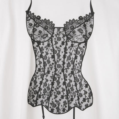 ANNA SUI NYC LINGERIE PRINT BIG T-SHIRT アナスイ エヌワイシー ランジェリープリントBIG Tシャツ 15213300【レディース 半袖Tシャツ フロントプリントプリント ビッグシルエット レースモチーフ フェミニン 25FW】