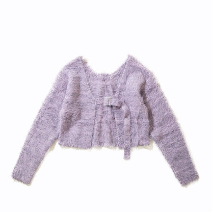 ANNA SUI NYC FEATHER YARN BELT CARDIGAN アナスイ エヌワイシー フェザーヤーンベルトカーディガン 15214307【レディース カーディガン シャギー 前後2WAY  25FW】
