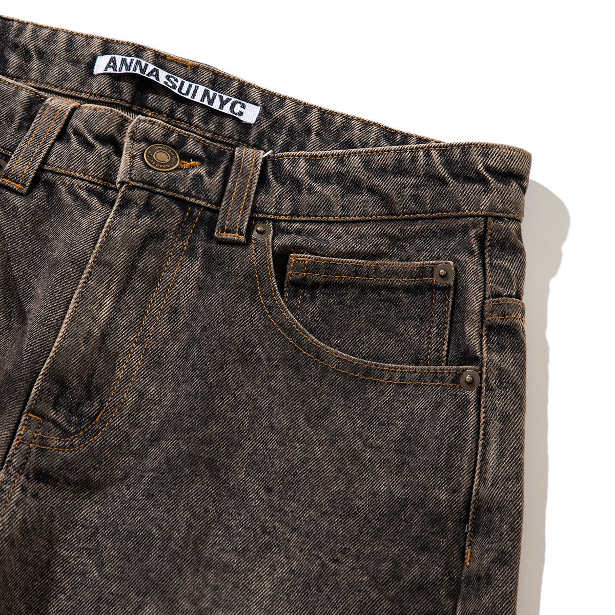 ANNA SUI NYC FUNCTION DENIM PANTS アナスイ エヌワイシー ファンクションデニムパンツ 15230337【レディース デニムパンツ ヴィンテージ風 ワイドシルエット 切り替え デザインパンツ 25FW】