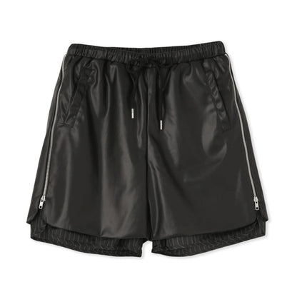 ANNA SUI NYC LEATHER HALF PANTS アナスイ エヌワイシー レザーハーフパンツ 15232280【レディース ハーフパンツ フェイクレザー ストライプ柄 ジップデザイン カジュアル モード 25FW】
