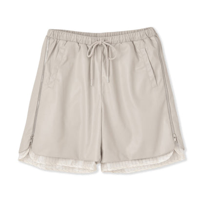 ANNA SUI NYC LEATHER HALF PANTS アナスイ エヌワイシー レザーハーフパンツ 15232280【レディース ハーフパンツ フェイクレザー ストライプ柄 ジップデザイン カジュアル モード 25FW】