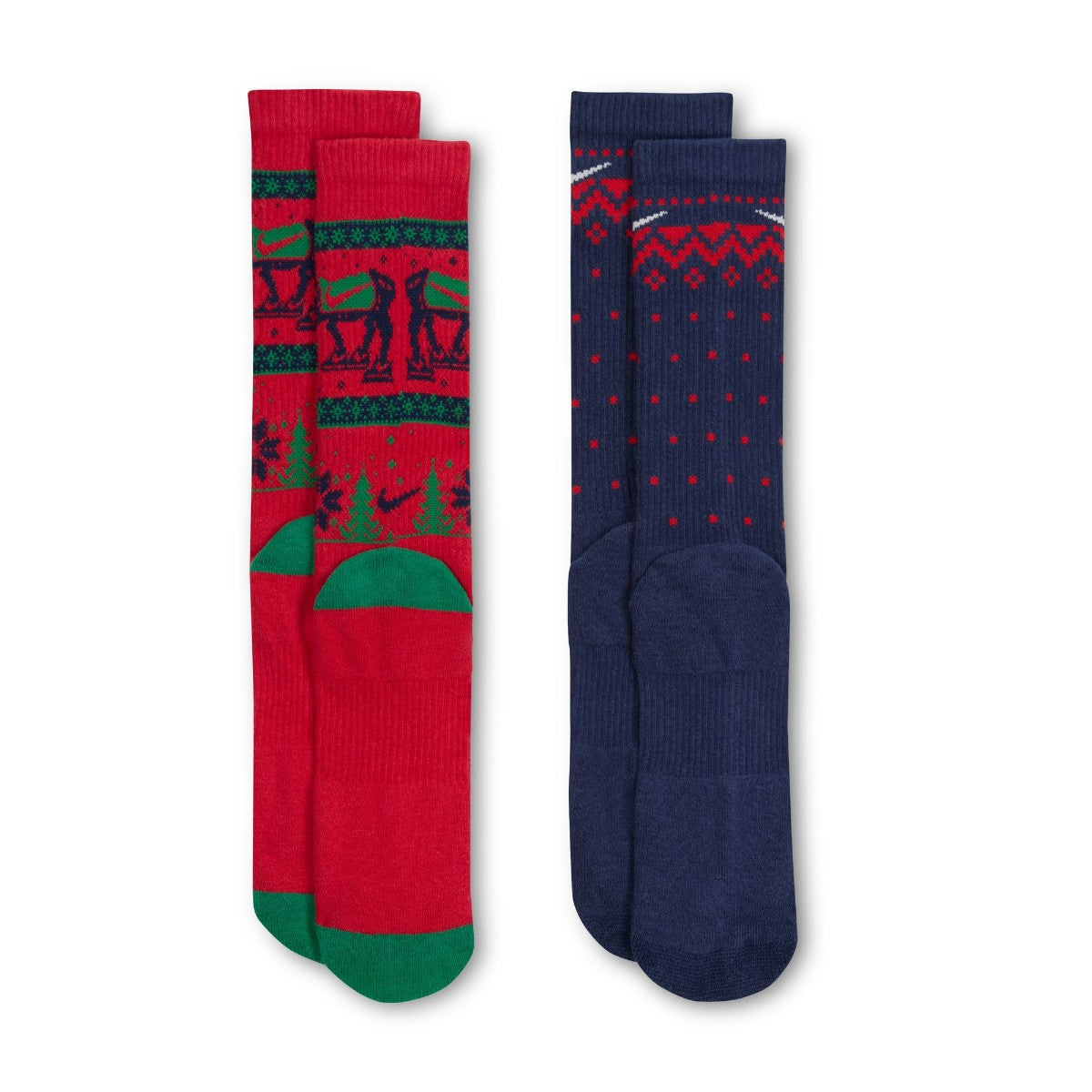 NIKE Everyday Plus Cushioned Winter Wonderland Crew Socks (2 Pairs) ナイキ エブリデイ プラス クッションド ウィンター ワンダーランド クルー ソックス (2足) HV6939【メンズ 速乾性 通気性 快適性 フィット サポート 吸汗 25FW】