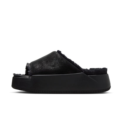NIKE Calm Elevation Fur ナイキ ウィメンズカーム エレベーション ファー HV8560-001【レディース スライドサンダル 厚底 ボリュームソール 25FW】