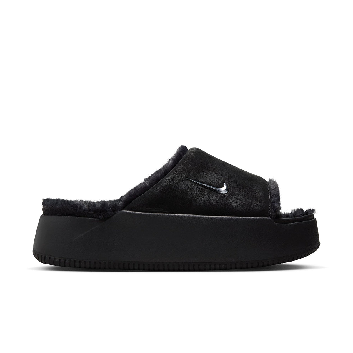 NIKE Calm Elevation Fur ナイキ ウィメンズカーム エレベーション ファー HV8560-001【レディース スライドサンダル 厚底 ボリュームソール 25FW】