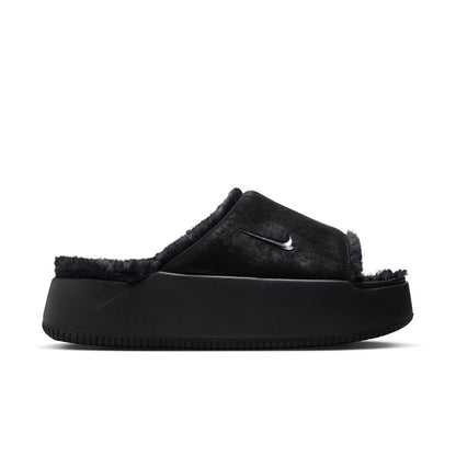 NIKE Calm Elevation Fur ナイキ ウィメンズカーム エレベーション ファー HV8560-001【レディース スライドサンダル 厚底 ボリュームソール 25FW】