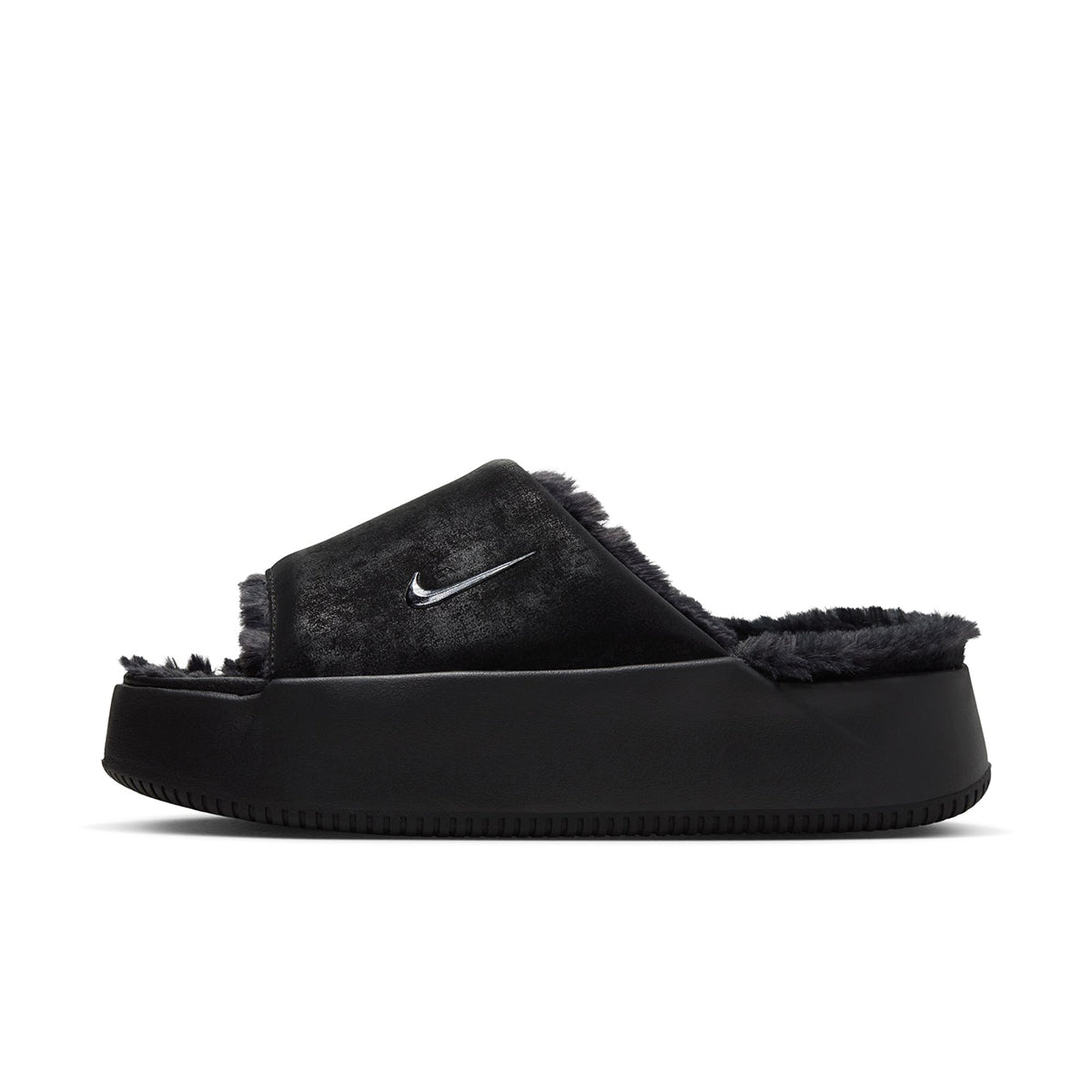 NIKE Calm Elevation Fur ナイキ ウィメンズカーム エレベーション ファー HV8560-001【レディース スライドサンダル 厚底 ボリュームソール 25FW】