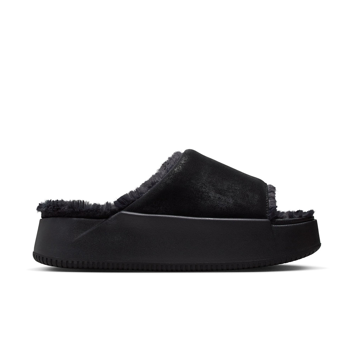 NIKE Calm Elevation Fur ナイキ ウィメンズカーム エレベーション ファー HV8560-001【レディース スライドサンダル 厚底 ボリュームソール 25FW】