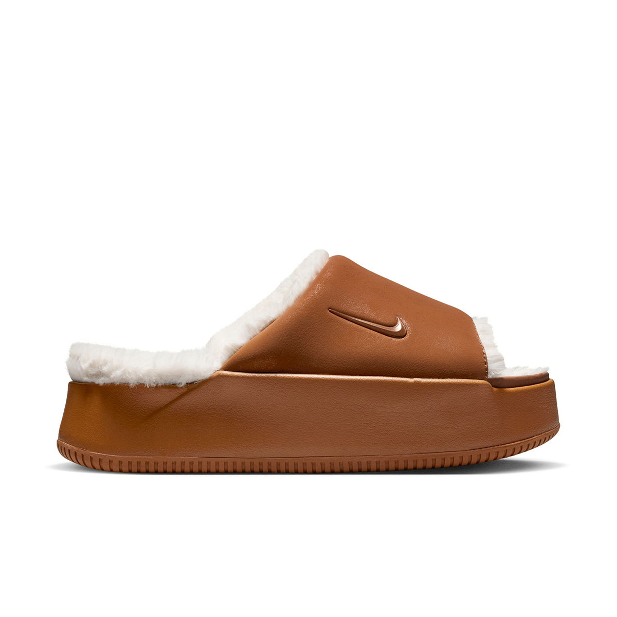 NIKE Calm Elevation Fur ナイキ ウィメンズカーム エレベーション ファー HV8560-200【レディース スライドサンダル 厚底 ボリュームソール 25FW】