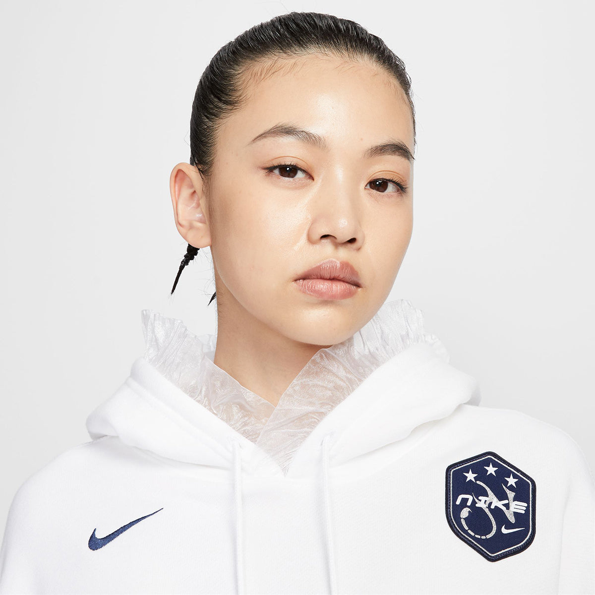NIKE AS W NSW OS FLC CROP ナイキ ウィメンズ オーバーサイズ クロップド フレンチテリー プルオーバーフーディ IO0468【レディース クロップド丈 スウェットパーカー レース 25FW】