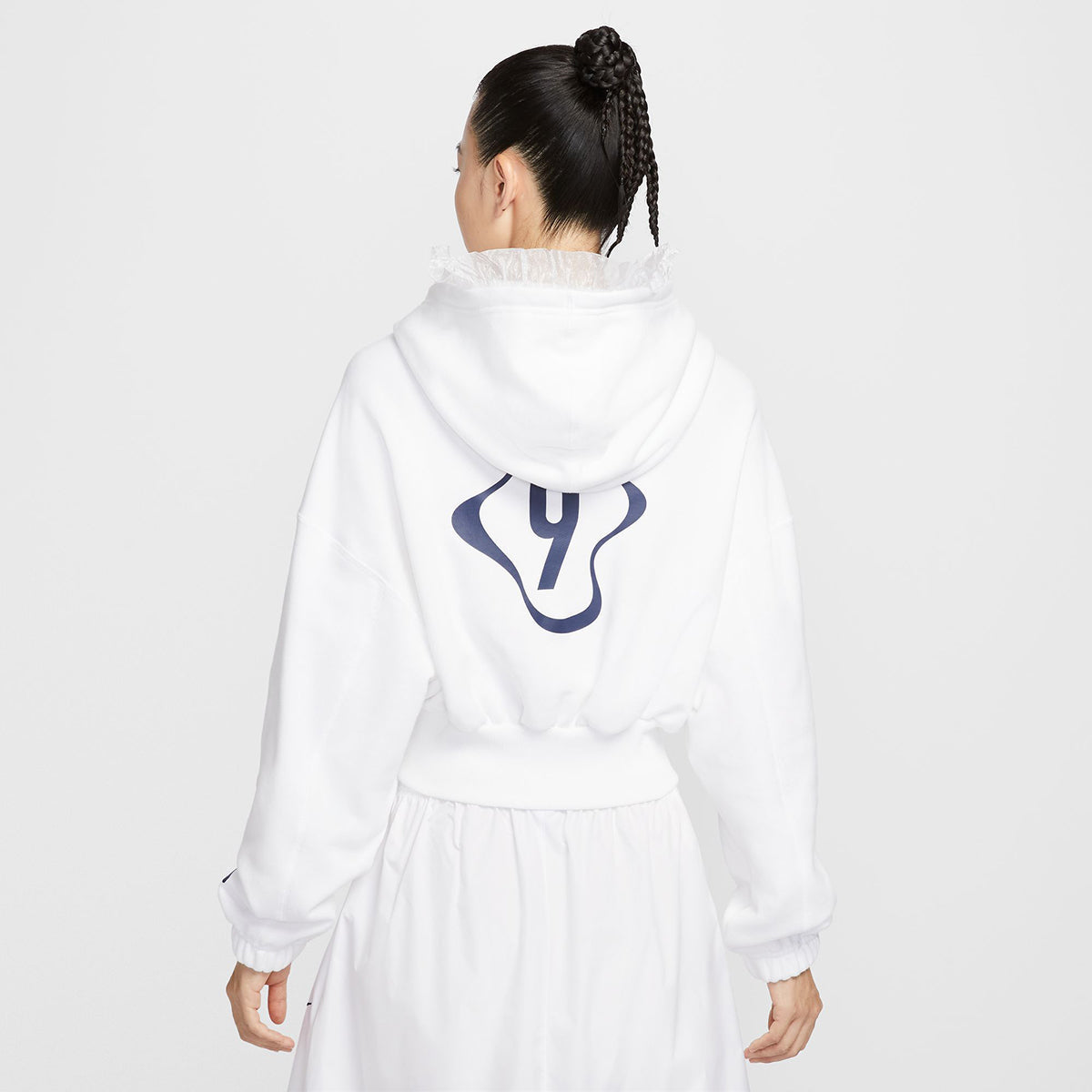 NIKE AS W NSW OS FLC CROP ナイキ ウィメンズ オーバーサイズ クロップド フレンチテリー プルオーバーフーディ IO0468【レディース クロップド丈 スウェットパーカー レース 25FW】