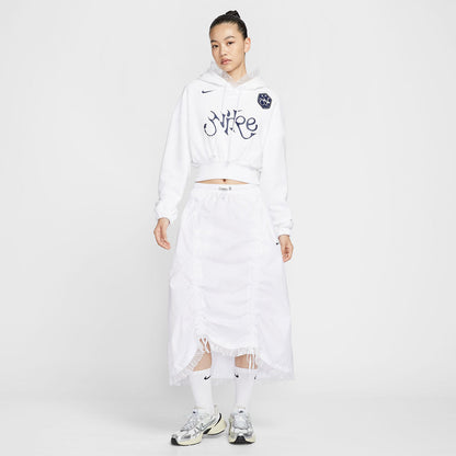 NIKE AS W NSW OS FLC CROP ナイキ ウィメンズ オーバーサイズ クロップド フレンチテリー プルオーバーフーディ IO0468【レディース クロップド丈 スウェットパーカー レース 25FW】