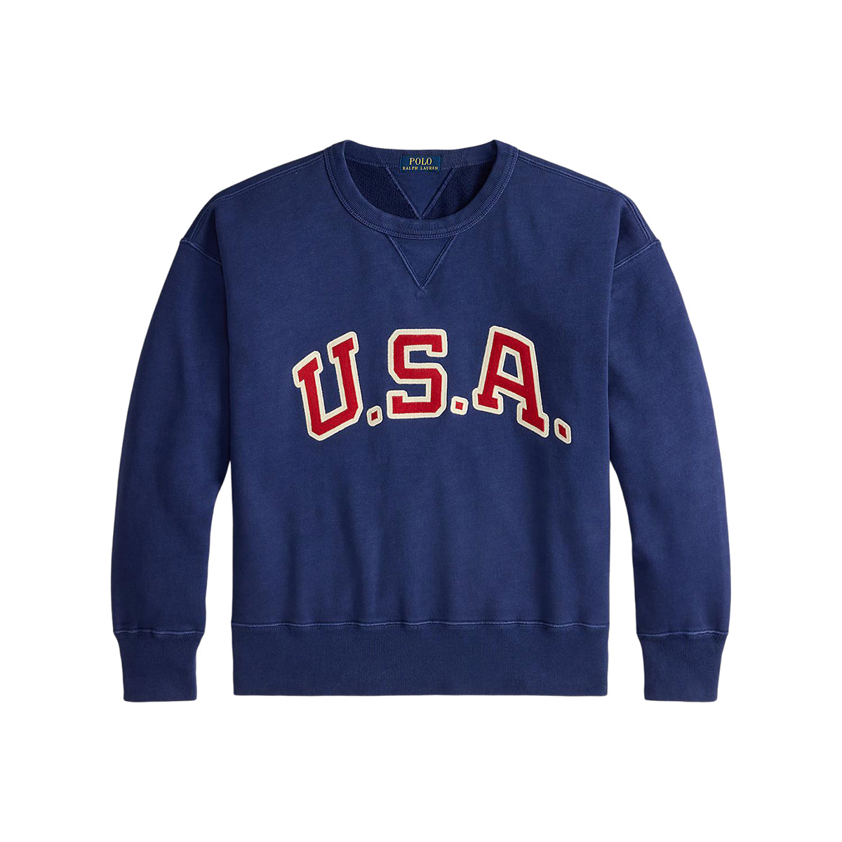 POLO RALPH LAUREN VINTAGE FIT GARMENT DYE NOVELTY USA CREW NECK SWEAT ポロ ラルフ ローレン ビンテージフィット ガーメントダイ ノベルティ クルーネック スウェット MNPOKNI16824550400【メンズ 長袖クルーネックシャツ ウォッシュ加工 25FW】