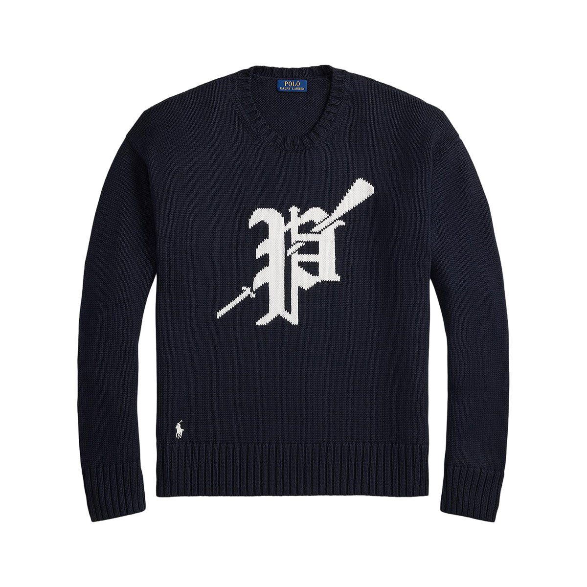 POLO RALPH LAUREN BIG FIT 5GG COTTON CREW NECK GRAPHIC SWEATER ポロ ラルフ ローレン ビッグフィット 5GG コットン クルーネック グラフィック セーター MNPOSWE16822358999【メンズ セーター オーバーサイズ 25FW】