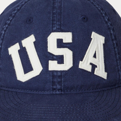 POLO RALPH LAUREN ”USA" AUTHENTIC BASEBALL CAP ポロ ラルフ ローレン "USA"ロゴ オーセンティック ベースボール キャップ MAPOHGS0J422245410【メンズ 帽子 キャップ コットンツイル フェルトアップリケ 25FW】