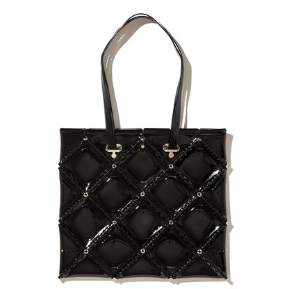 52 by HIKARUMATSUMURA FLAT TOTE ゴジュウニバイヒカルマツムラ フラット トート 14BP048【レディース トートバッグ クリアバッグ ミニマル コンパクト 光沢感 25FW】