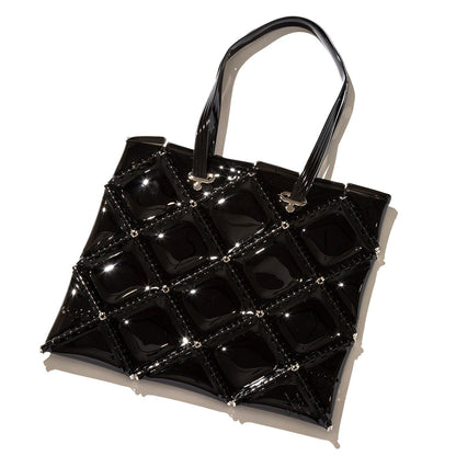 52 by HIKARUMATSUMURA FLAT TOTE ゴジュウニバイヒカルマツムラ フラット トート 14BP048【レディース トートバッグ クリアバッグ ミニマル コンパクト 光沢感 25FW】