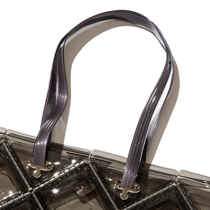 52 by HIKARUMATSUMURA FLAT TOTE ゴジュウニバイヒカルマツムラ フラット トート 14BP048【レディース トートバッグ クリアバッグ ミニマル コンパクト 光沢感 25FW】