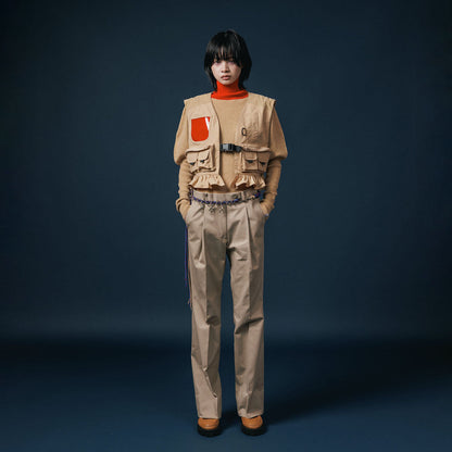 NON TOKYO MULTIPOCKET FRILLVEST ノントーキョー マルチポケットフリルベスト NON-25A-0801【レディース 通気性 バイカラー フィッシングベスト 25FW】