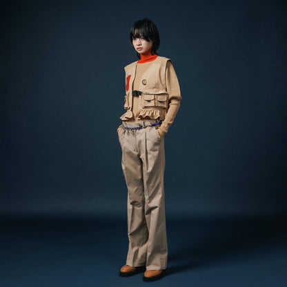 NON TOKYO MULTIPOCKET FRILLVEST ノントーキョー マルチポケットフリルベスト NON-25A-0801【レディース 通気性 バイカラー フィッシングベスト 25FW】