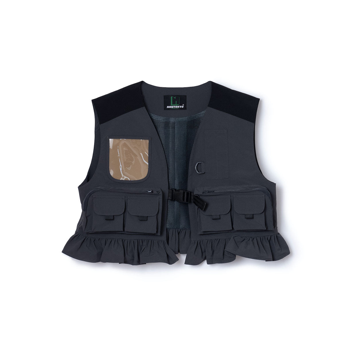 NON TOKYO MULTIPOCKET FRILLVEST ノントーキョー マルチポケットフリルベスト NON-25A-0801【レディース 通気性 バイカラー フィッシングベスト 25FW】