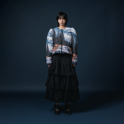NON TOKYO NYLON TIEREDSKIRT ノントーキョー ナイロン ティアードスカート NON-25A-0802【レディース ロングスカート ギャザースカート ナイロン素材 撥水 25FW】
