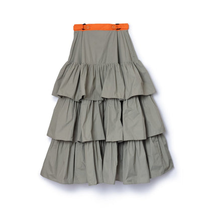 NON TOKYO NYLON TIEREDSKIRT ノントーキョー ナイロン ティアードスカート NON-25A-0802【レディース ロングスカート ギャザースカート ナイロン素材 撥水 25FW】