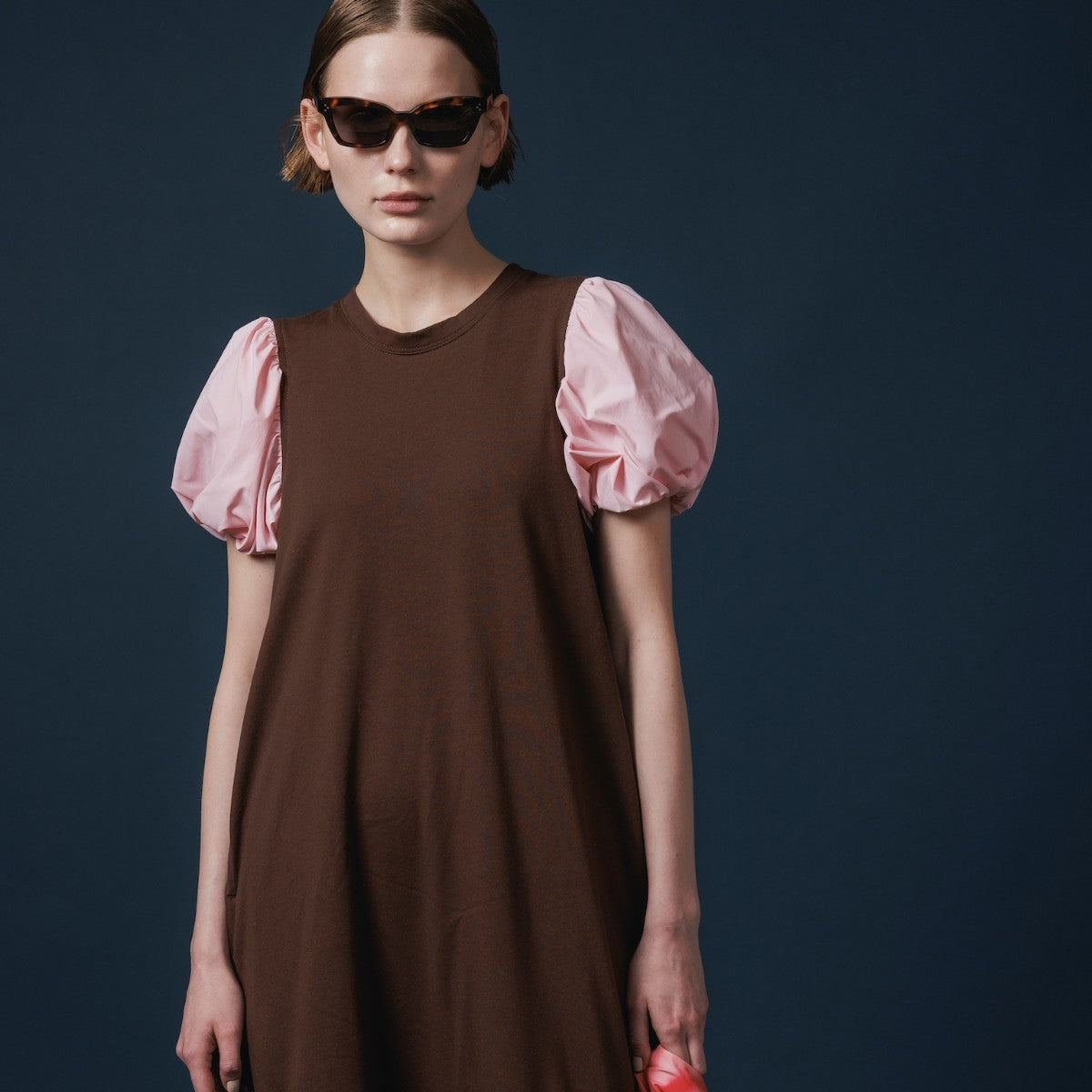 NON TOKYO BALLOON SLEEVE ONE-PIECE ノントーキョー バルーン スリーブ ワンピース NON-25A-0805【レディース Tシャツワンピース バルーンシルエット 天竺 ポケット付き 25FW】