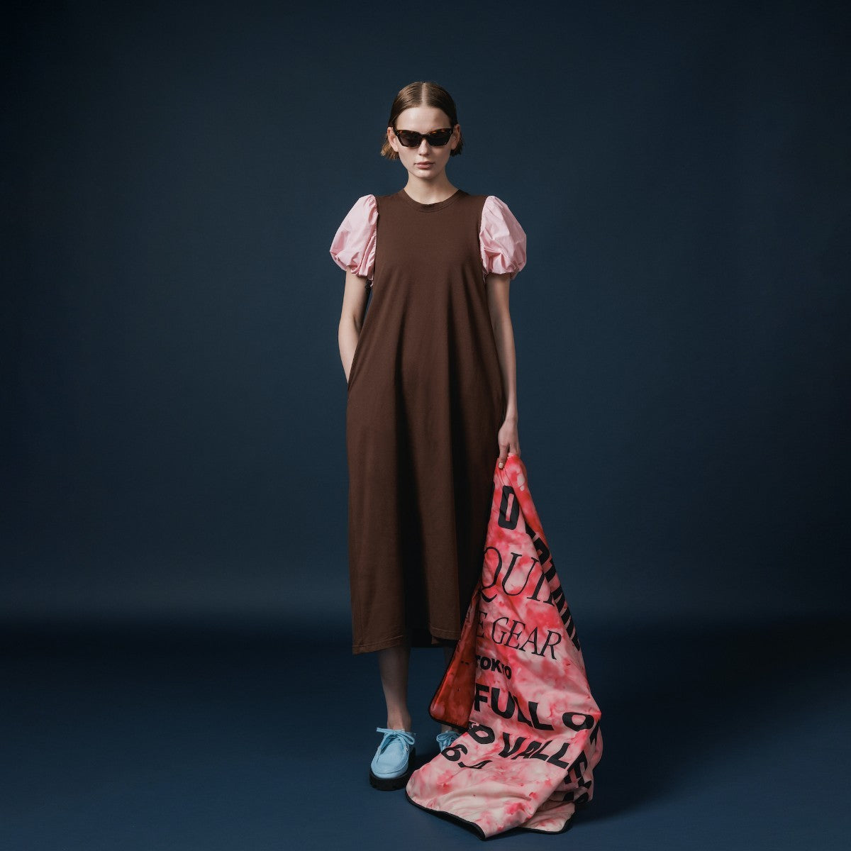 NON TOKYO BALLOON SLEEVE ONE-PIECE ノントーキョー バルーン スリーブ ワンピース NON-25A-0805【レディース Tシャツワンピース バルーンシルエット 天竺 ポケット付き 25FW】