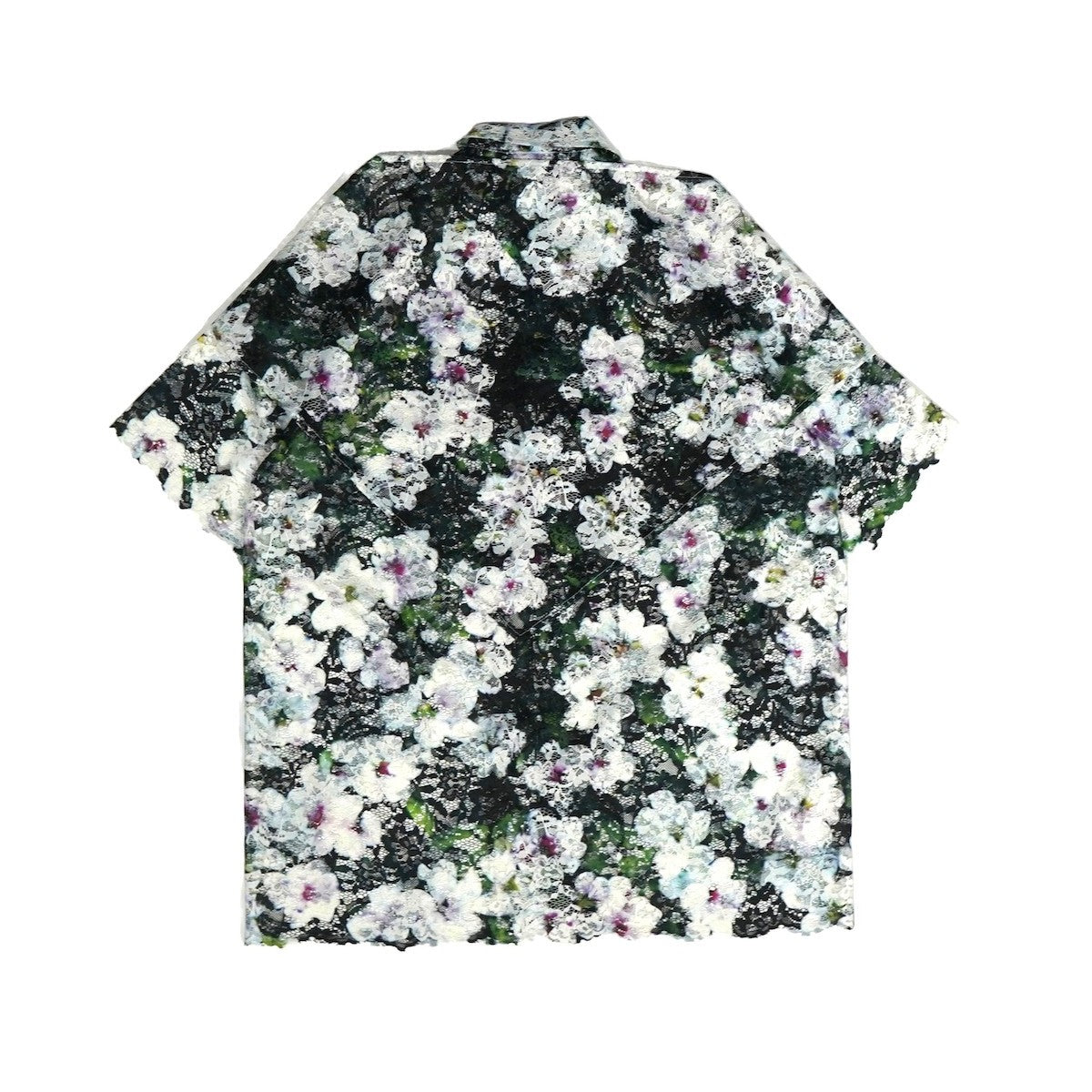 NON TOKYO LACE HALF SLEEVE SHIRT & LACE SCARF ノントーキョー レース ハーフ スリーブシャツ & レース スカーフ NON-25A-0806【レディース 半袖シャツ スカーフ セット レース オーバーサイズ 25FW】