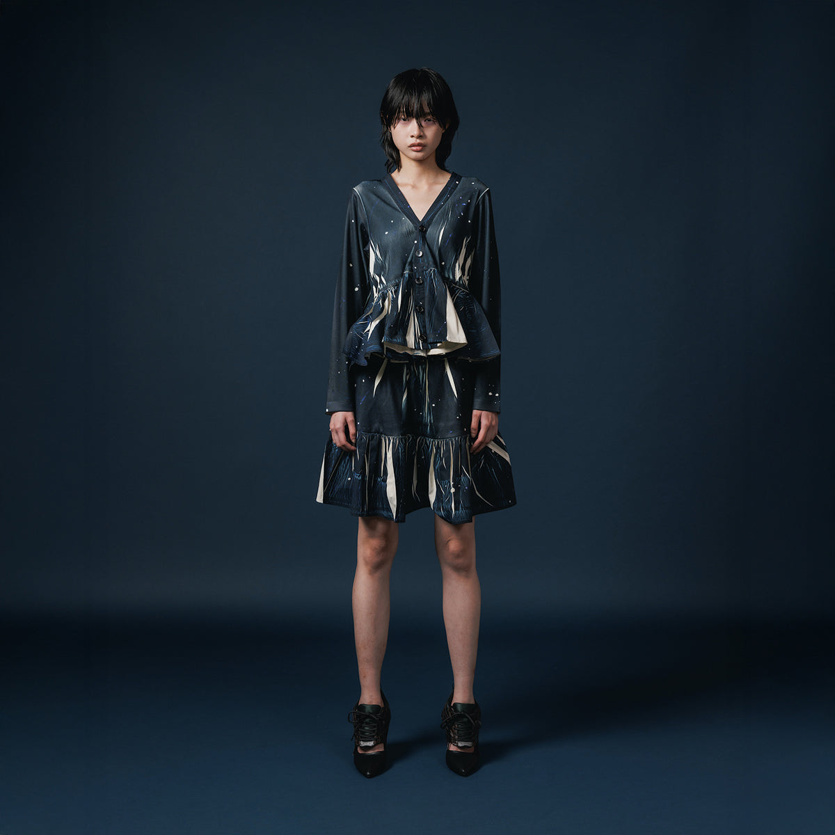 NON TOKYO DIRECT PRINT RIB GATHER CARDIGAN  ノントーキョー リブギャザーカーディガン NON-25A-0815【レディース WOMENブランド 楽天NG 25FW】