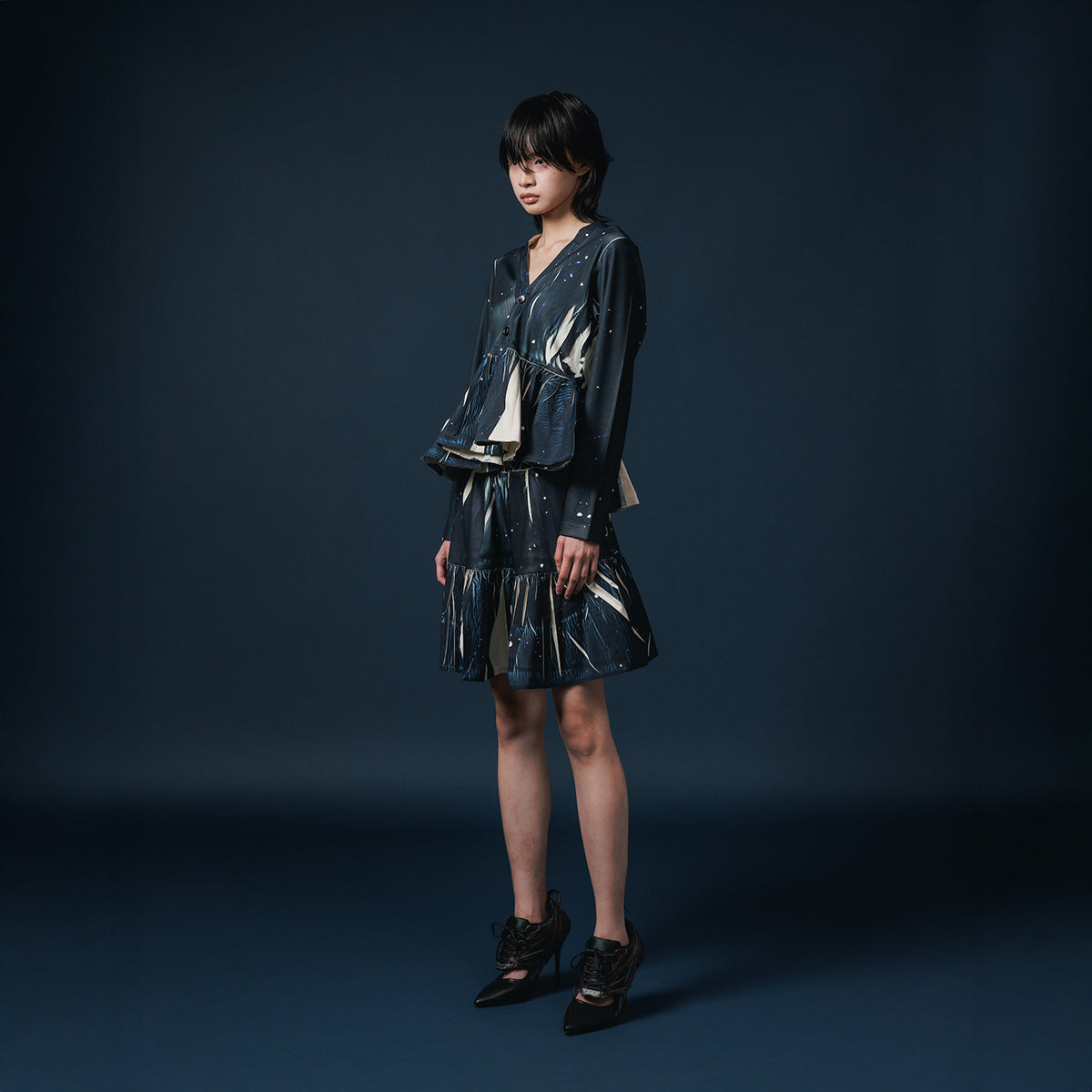 NON TOKYO DIRECT PRINT RIB GATHER CARDIGAN  ノントーキョー リブギャザーカーディガン NON-25A-0815【レディース WOMENブランド 楽天NG 25FW】