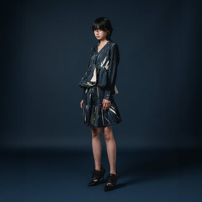 NON TOKYO DIRECT PRINT RIB GATHER CARDIGAN  ノントーキョー リブギャザーカーディガン NON-25A-0815【レディース WOMENブランド 楽天NG 25FW】