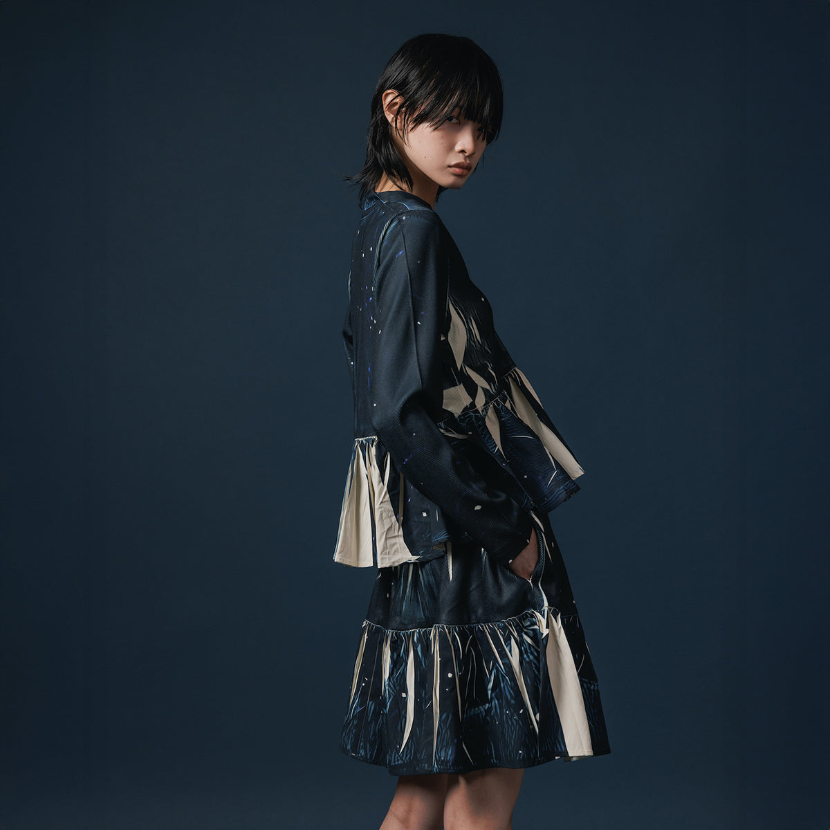 NON TOKYO DIRECT PRINT RIB GATHER CARDIGAN  ノントーキョー リブギャザーカーディガン NON-25A-0815【レディース WOMENブランド 楽天NG 25FW】