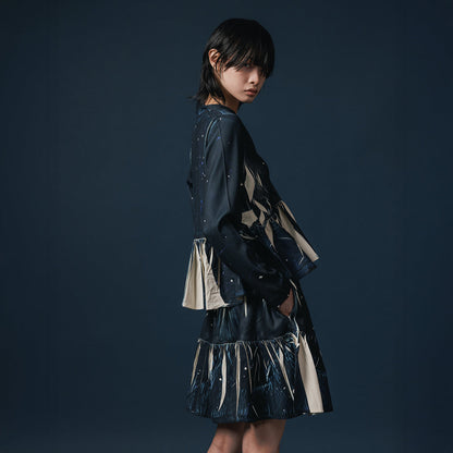 NON TOKYO DIRECT PRINT RIB GATHER CARDIGAN  ノントーキョー リブギャザーカーディガン NON-25A-0815【レディース WOMENブランド 楽天NG 25FW】