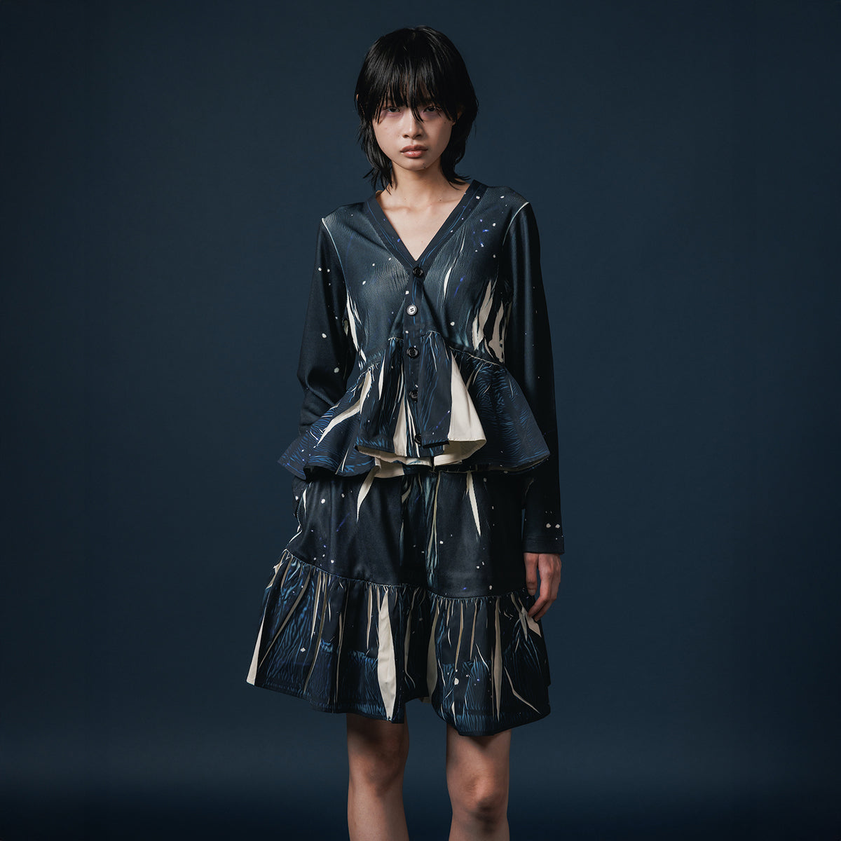 NON TOKYO DIRECT PRINT RIB GATHER CARDIGAN  ノントーキョー リブギャザーカーディガン NON-25A-0815【レディース WOMENブランド 楽天NG 25FW】