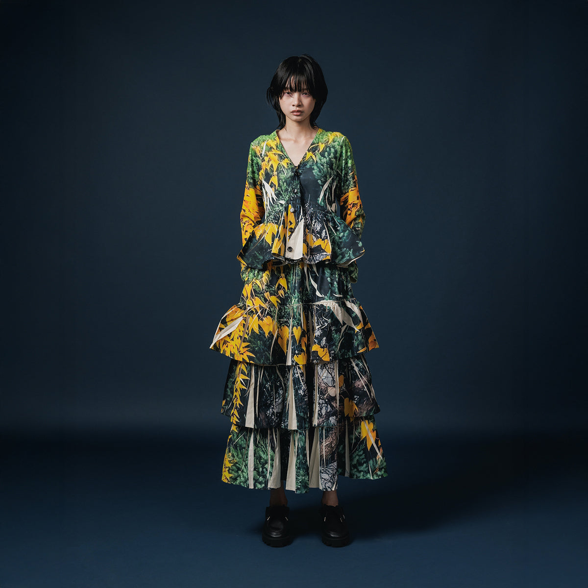 NON TOKYO DIRECT PRINT RIB GATHER CARDIGAN  ノントーキョー リブギャザーカーディガン NON-25A-0815【レディース WOMENブランド 楽天NG 25FW】