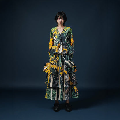 NON TOKYO DIRECT PRINT RIB GATHER CARDIGAN  ノントーキョー リブギャザーカーディガン NON-25A-0815【レディース WOMENブランド 楽天NG 25FW】