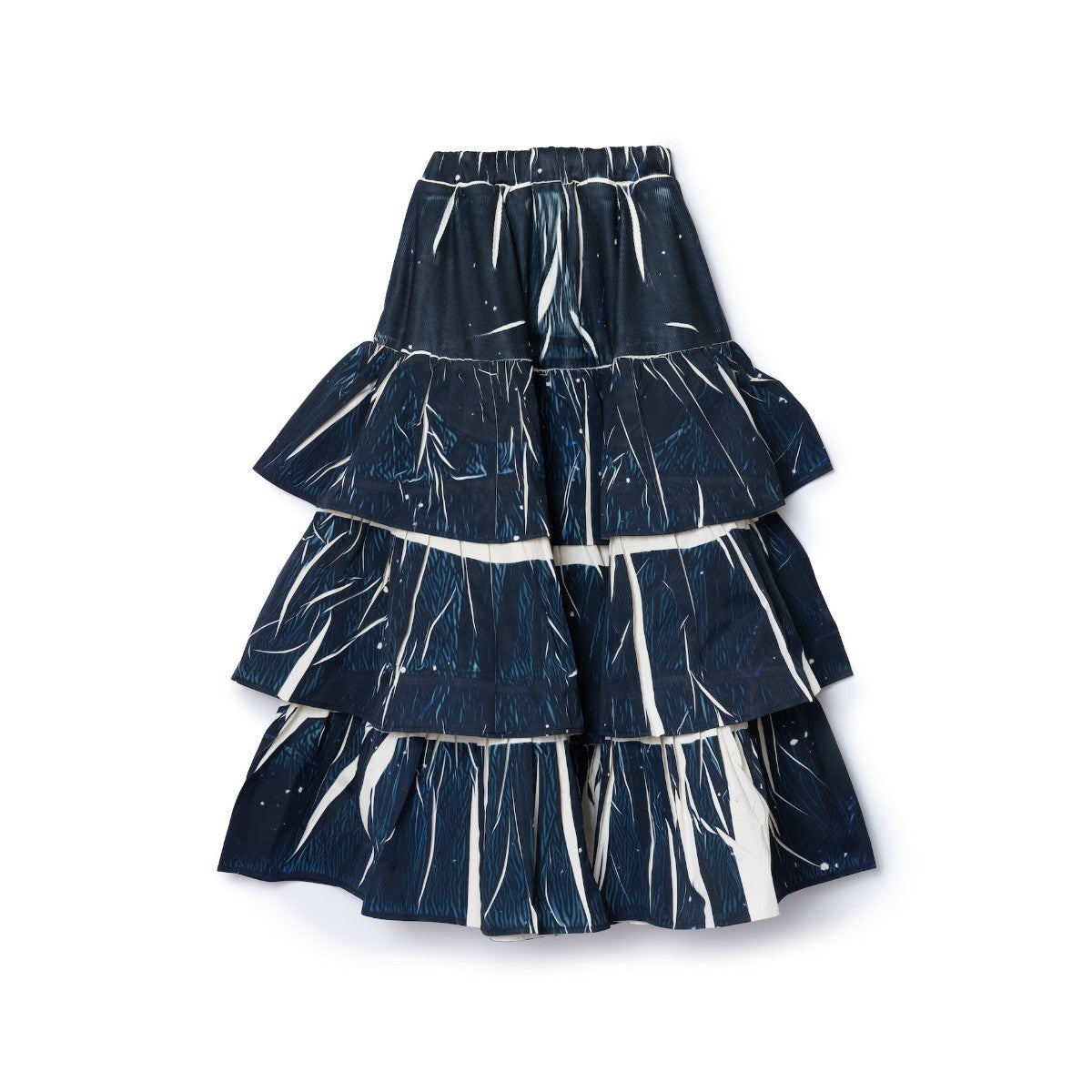 NON TOKYO DIRECT PRINT RIB GATHER LONG SKIRT ノントーキョー ダイレクトプリント リブギャザースカート NON-25A-0817【レディース ギャザースカート ティアードスカート フレア 一点物 25FW】