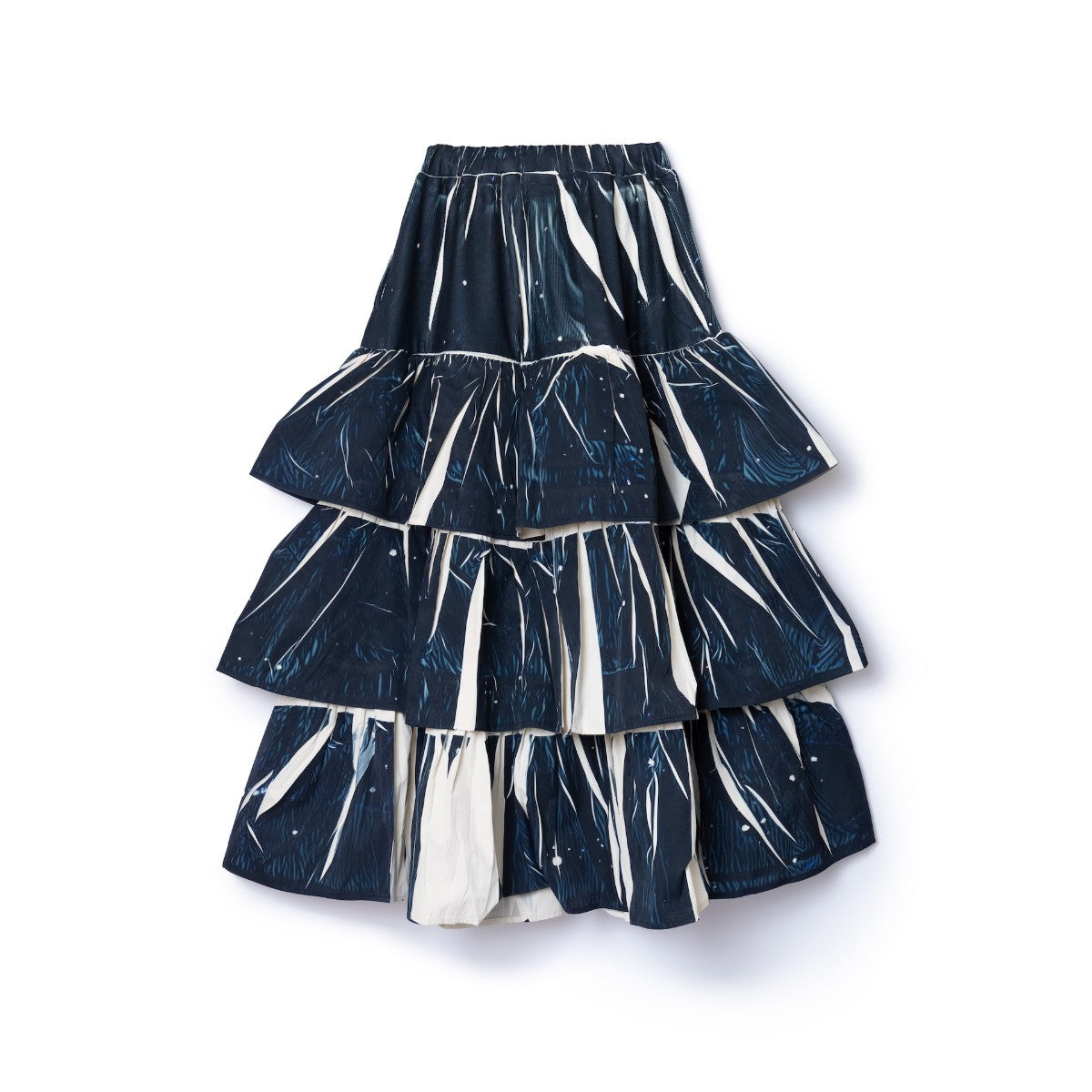 NON TOKYO DIRECT PRINT RIB GATHER LONG SKIRT ノントーキョー ダイレクトプリント リブギャザースカート NON-25A-0817【レディース ギャザースカート ティアードスカート フレア 一点物 25FW】