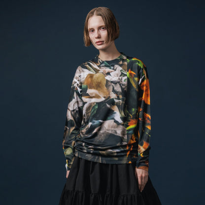 NON TOKYO DIRECT PRINT L/S T-SHIRT ノントーキョー ダイレクトプリント長袖Tシャツ NON-25A-0827【レディース 長袖Tシャツ 転写プリント 速乾性 一点物 25FW】