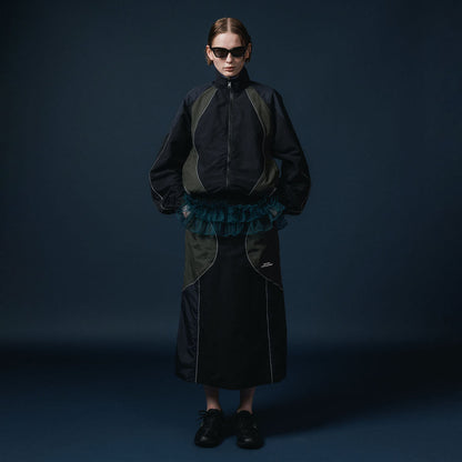 NON TOKYO SWITCHING NYLON SKIRT ノントーキョー スイッチングナイロンスカート NON-25A-0909【レディース ナイロンスカート リフレクター反射 メッシュ裏地 25FW】
