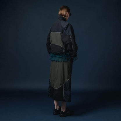 NON TOKYO SWITCHING NYLON SKIRT ノントーキョー スイッチングナイロンスカート NON-25A-0909【レディース ナイロンスカート リフレクター反射 メッシュ裏地 25FW】