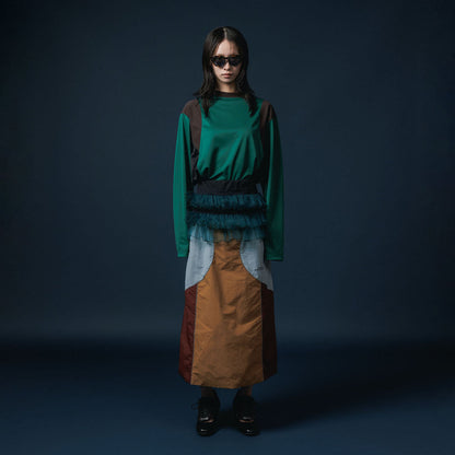 NON TOKYO SWITCHING NYLON SKIRT ノントーキョー スイッチングナイロンスカート NON-25A-0909【レディース ナイロンスカート リフレクター反射 メッシュ裏地 25FW】