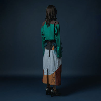NON TOKYO SWITCHING NYLON SKIRT ノントーキョー スイッチングナイロンスカート NON-25A-0909【レディース ナイロンスカート リフレクター反射 メッシュ裏地 25FW】