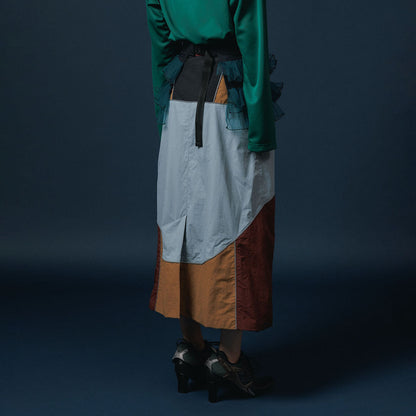 NON TOKYO SWITCHING NYLON SKIRT ノントーキョー スイッチングナイロンスカート NON-25A-0909【レディース ナイロンスカート リフレクター反射 メッシュ裏地 25FW】