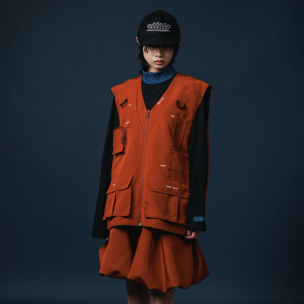 NON TOKYO REVERSIBLE MULTI POCKET VEST ノントーキョー リバーシブルマルチポケットベスト NON-25A-0915【レディース ベスト リバーシブル 迷彩 ポケット付き 25FW】
