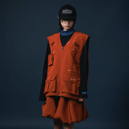 NON TOKYO REVERSIBLE MULTI POCKET VEST ノントーキョー リバーシブルマルチポケットベスト NON-25A-0915【レディース ベスト リバーシブル 迷彩 ポケット付き 25FW】