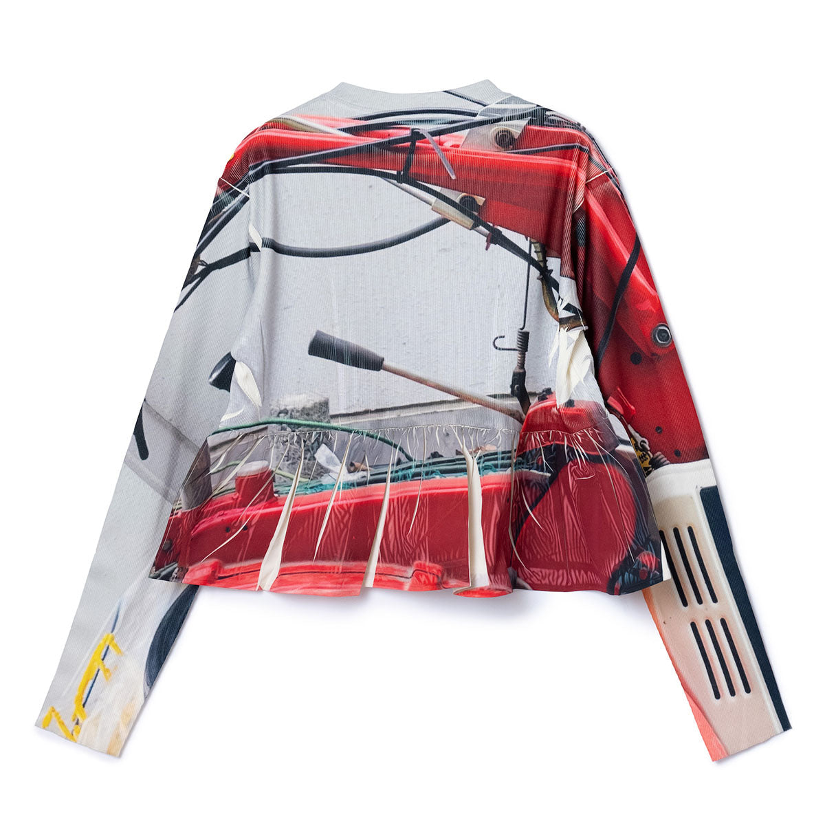 NON TOKYO DIRECT PRINT RIB GATHER C/S ノントーキョー ダイレクトプリントリブギャザーカットソー NON-25A-0919【レディース ストレッチ性 ポリエステル素材 イージーケア 転写フォトプリント 25FW】